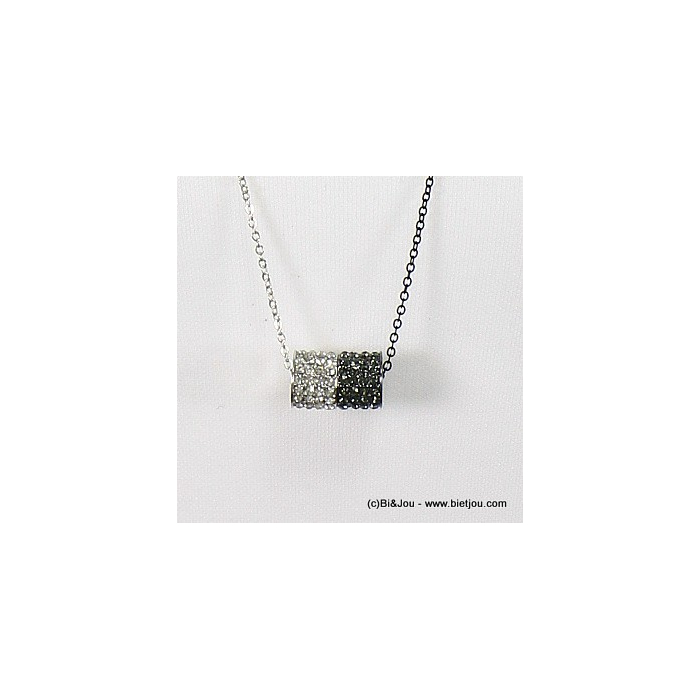 sautoir bicolore argenté-anthracite 0116704 sautoir bicolore argenté-anthracite 0116704