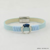 bracelet simili-cuir croissant de lune fermoir aimanté 0217056 bleu