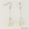 boucles d'oreilles pendante coquillage naturel étoile fermoir crochet 0317091 blanc