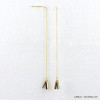 boucles d'oreilles passe fil chaine fine rocaille 0317596 noir