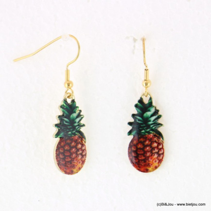 boucles d'oreilles vintage ananas 0317931 orange
