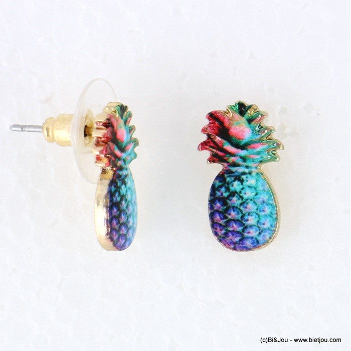 boucles d'oreilles vintage ananas 0317942 bleu boucles d'oreilles vintage ananas 0317942 bleu
