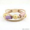 bracelet aimanté multi-brins silicone gomme caoutchouc 0218013 rose