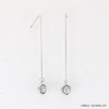 boucles d'oreilles passe-fil minimaliste perle de coton 0318092 gris clair