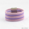 bracelet multi-brins aimanté cordons effet métallisé 0218050 violet