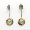 boucles d'oreilles femme clip géométrique métal nacre 0318561