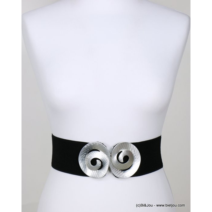 ceinture large élastique femme boucle spirale escargot stylisé métal 0618522