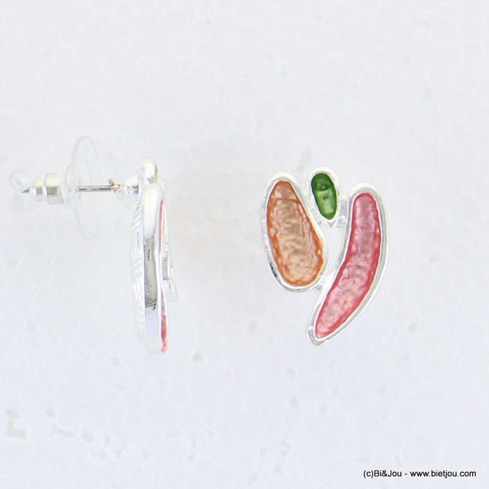Parure collier et boucles d'oreilles pétale métal couleur pastel 0118036 multicolore Parure collier et boucles d'oreilles pétale métal couleur pastel 0118036 multicolore