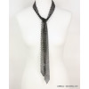 Collier cravate longue à nouer tissu strass 0118605-anthracite