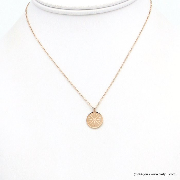collier pendentif rond rose des vents boussole acier inoxydable 0119173 collier pendentif rond rose des vents boussole acier inoxydable 0119173