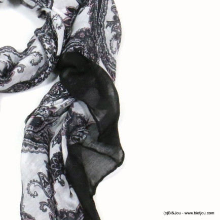 foulard imprimé cachemire 0719505 noir