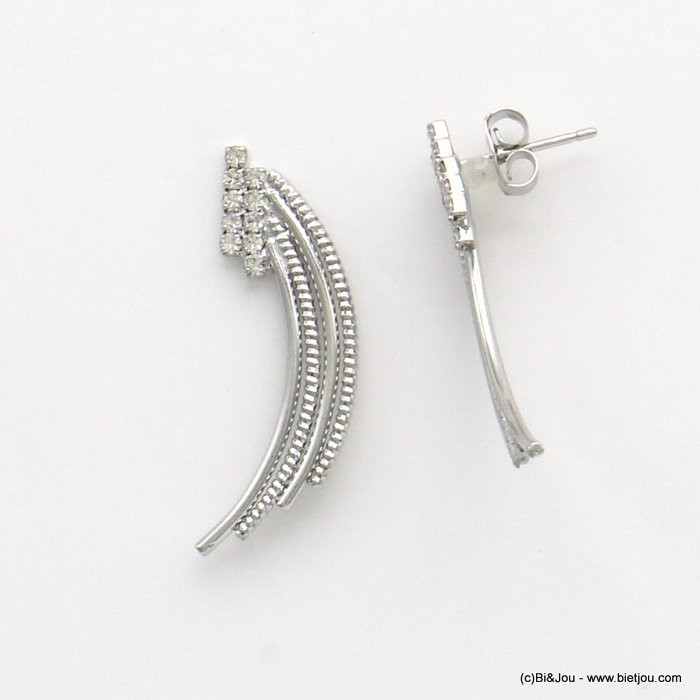 boucles d’oreilles minimaliste métal strass 0319620