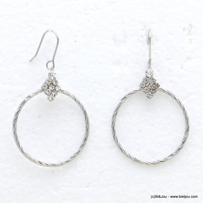 boucles d'oreilles géométrique métal strass 0319713 boucles d'oreilles géométrique métal strass 0319713