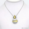 collier pendentif géométrique résine coloré métal 0120040