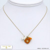 collier pierre naturelle 12mm perle eau douce étoile acier inoxydable pompon fil 0120012