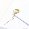 bague d'oreille pendante chaînette tige métal imitation perle acrylique 0320113
