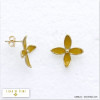 puces d'oreilles vintage fleur émail métal femme 0320103