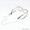 chaîne lunettes billes bois intercalaires pentagone métal femme 0620047