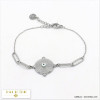 bracelet cabochon oeil acier inoxydable chaîne maille rectangulaire femme 0220046