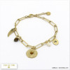 bracelet étoile corne d'abondance acier inoxydable pierre naturelle perle femme 0220509