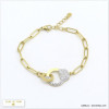 bracelet menottes strass acier inoxydable femme 0220579