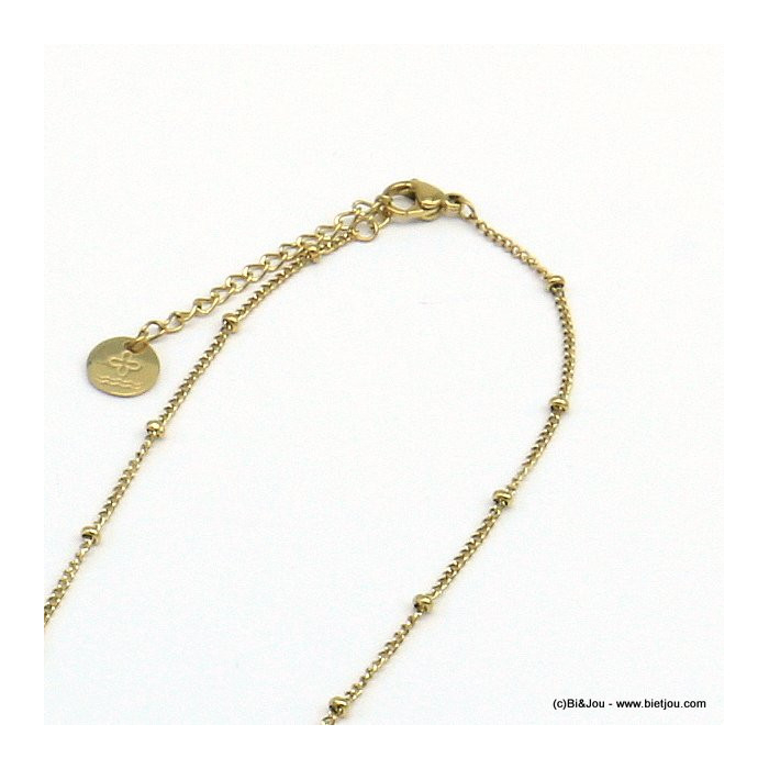 chaîne porte-charms maille forçat 38cm acier inoxydable femme 0120630 doré