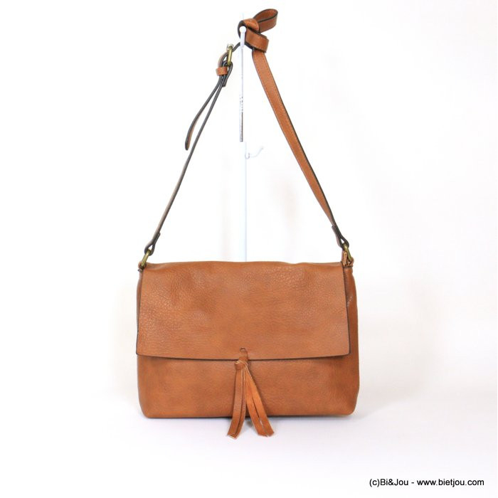 Sac à bandoulière Flora&Co besace simili-cuir souple grainé femme 0921036 marron