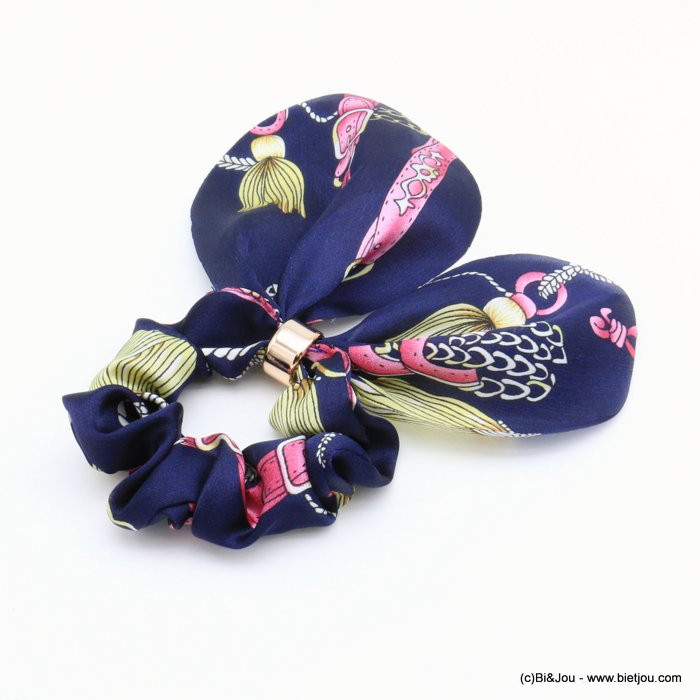 chouchou cheveux élastique imprimé sellerie tissu femme 0621017