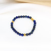 bracelet élastique billes 6mm pierre naturelle femme 0221032 bleu