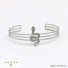 bracelet jonc multi-rangs serpent strass acier inoxydable femme 0221054