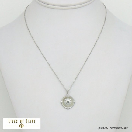 collier rococo pendentif étoile acier inoxydable femme 0121510