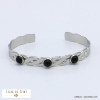 bracelet jonc 3 cabochons pierre acier inoxydable femme 0221501