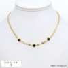 collier sequins cabochon pierre acier inoxydable femme 0121523