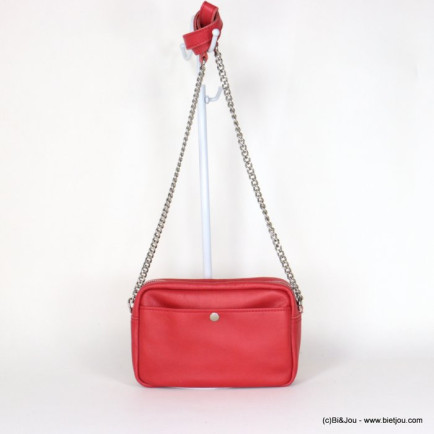 sac à bandoulière chaîne CUIR VERITABLE grainé femme 0921537