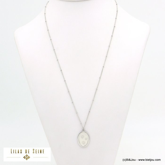 collier pendentif étoile acier inoxydable femme 0121551 argenté