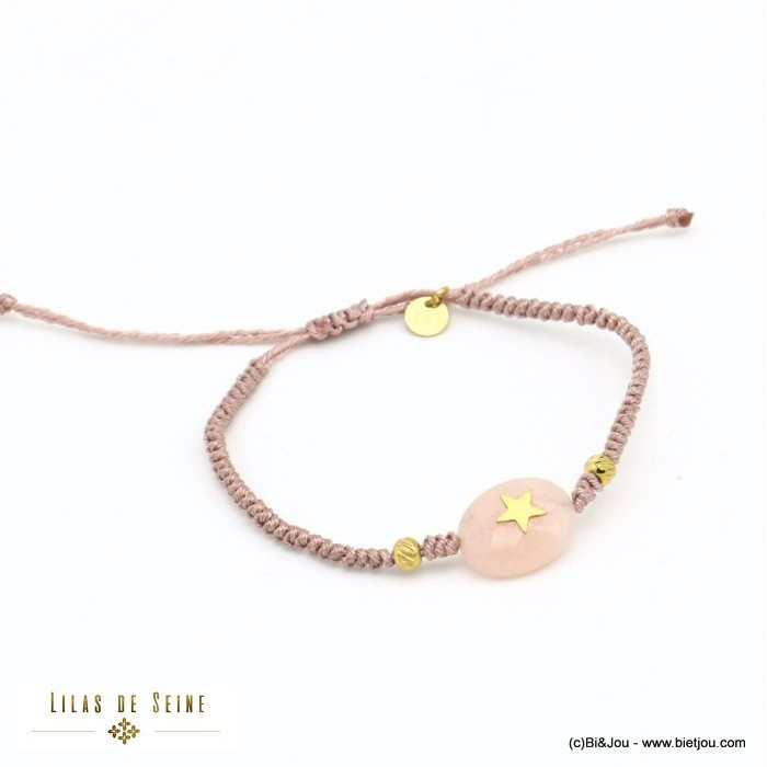bracelet pierre ovale étoile acier inoxydable 0221530