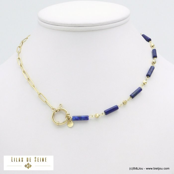 collier tubes pierre acier inoxydable femme 0121557 collier tubes pierre acier inoxydable femme 0121557