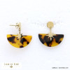 boucles d'oreilles demi lune acétate écaille de tortue étoile polaire acier inoxydable femme 0321548