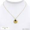 collier acier inoxydable pendentif feuille cannabis cabochon pierre femme 0122009