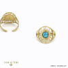 bague acier inoxydable soleil rayonnant cabochon pierre femme 0422029