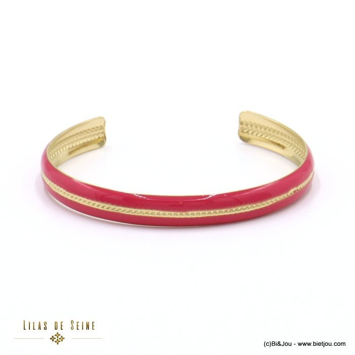 bracelet jonc acier inoxydable émail vintage femme 0222048