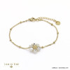 bracelet acier inoxydable fleur pierre femme 0222045