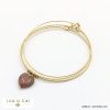 3 bracelets semainier jonc fin acier inoxydable coeur pierre femme 0222110 rose