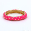 bracelet jonc ouvrable vintage rayures émail coloré métal femme 0222027