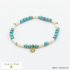 bracelet élastique acier inoxydable surfeur rondelles pierre nacre femme 0222047