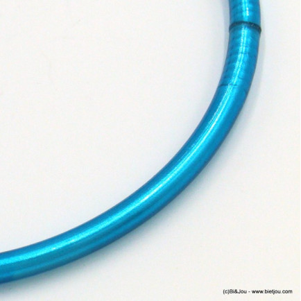 12 bracelets jonc Bouddhiste fin porte-bonheur silicone 0222126 bleu turquoise
