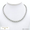 collier acier inoxydable contemporain chaîne maille palmier 6mm femme 0122054