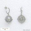 boucles d'oreille étoile gravée strass acier inoxydable femme 0321089