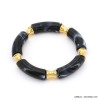 bracelet vintage élastique tubes résine colorée métal femme 0222137 noir