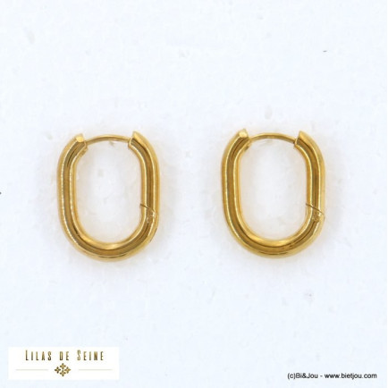 boucles d'oreille mini-créoles acier inoxydable minimaliste femme 0322110